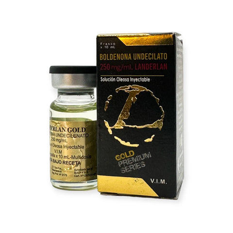 Boldenona Undecilato 250 mg de Landerlan, esteroide inyectable ideal para ciclos de volumen limpio, fuerza y recomposición corporal. Vial de 10 ml.