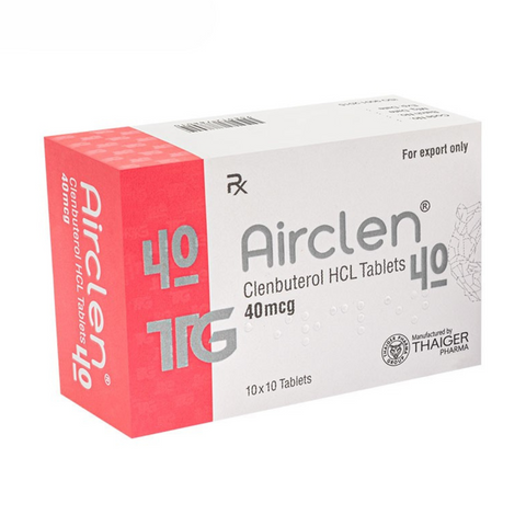 Air Clen 40 Clenbuterol oral de Thaiger Pharma para quema de grasa, definición muscular y fases de corte en hombres y mujeres.