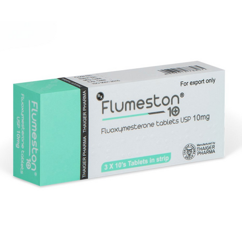 Flumeston 10 mg Halotestin oral de Thaiger Pharma para fuerza extrema, definición avanzada y rendimiento precompetencia en atletas experimentados.